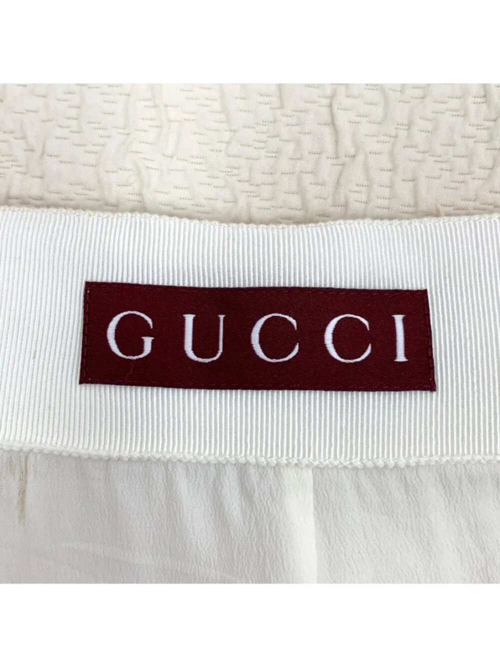 Gucci Beige Textured Low-Waist Casual Mini Skirt
